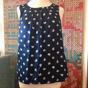 Playful Snail Print Crossback Tank Blouse